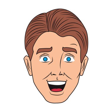 Adam yüz pop sanat çizgi film