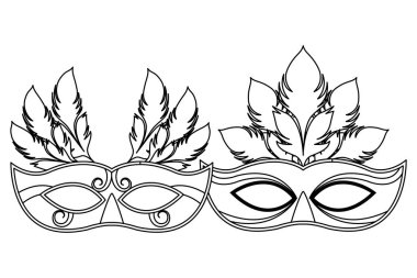 maskeler ve tüyler siyah beyaz