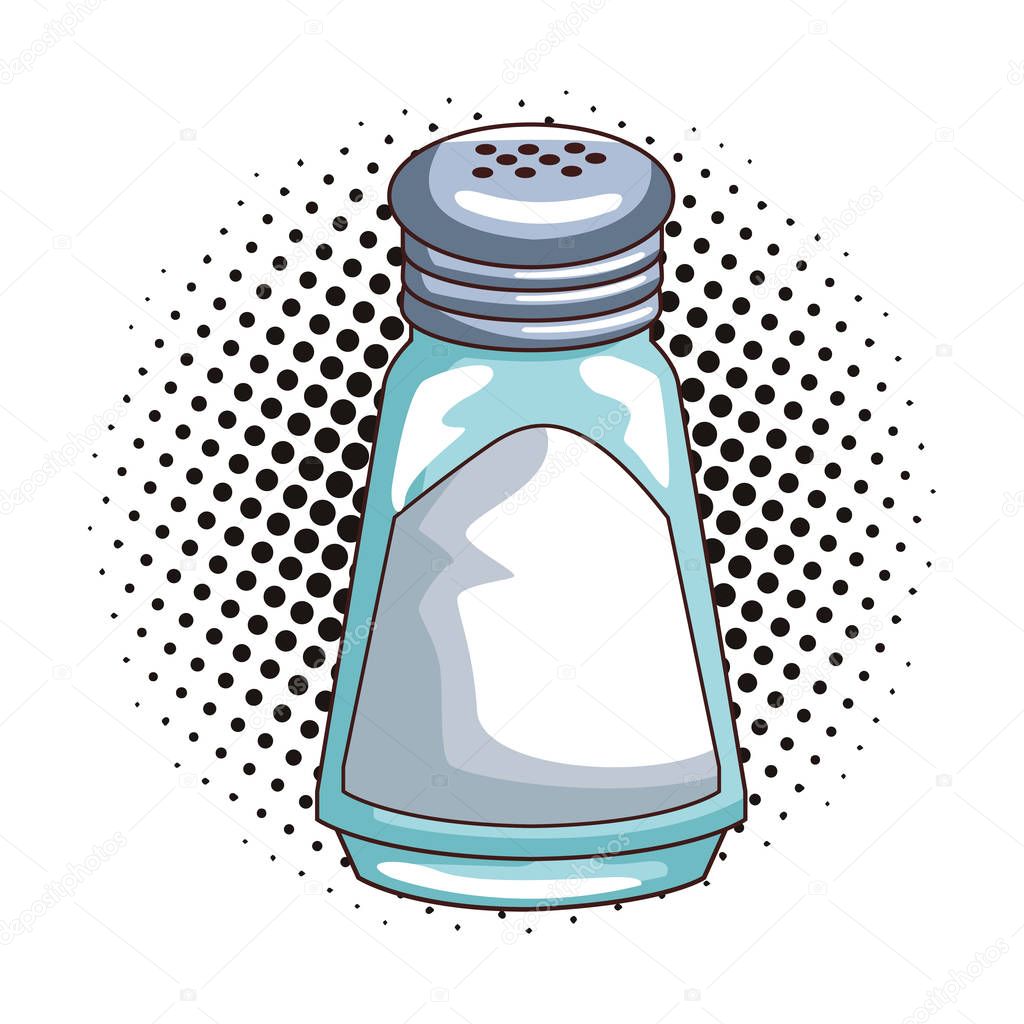 Salt shaker isolated pop art vector illustration graphic design