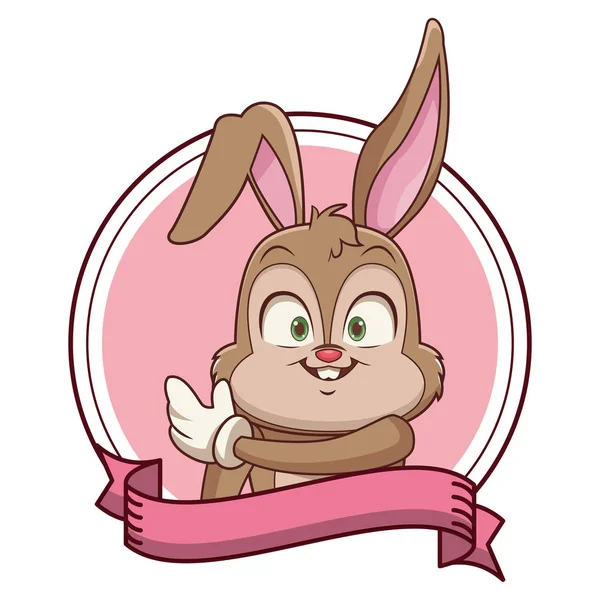 Conejo con guantes de dibujos animados — Archivo Imágenes Vectoriales