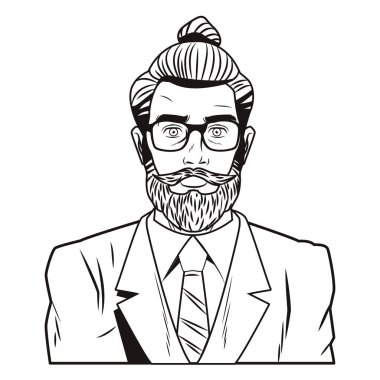 Hipster adam pop art karikatür