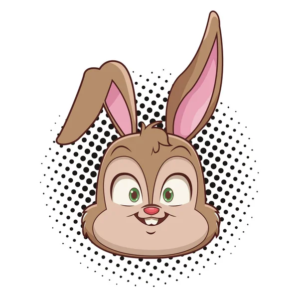 Visage de lapin dessin animé — Image vectorielle