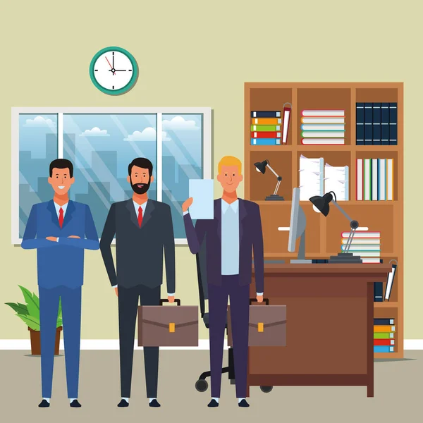 Geschäftsleute Avatar Cartoon-Figur im Büro — Stockvektor