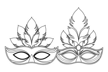 maskeler ve tüyler siyah beyaz