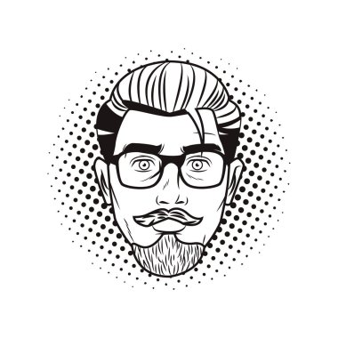 Pop art hispter yüz