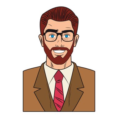 İşadamı pop sanat çizgi film