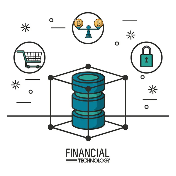 Dinheiro e tecnologia financeira —  Vetores de Stock