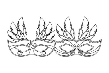 maskeler ve tüyler siyah beyaz