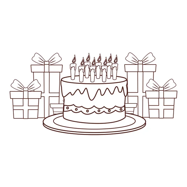 Grattis på födelsedagen karikatyrerna — Stock vektor
