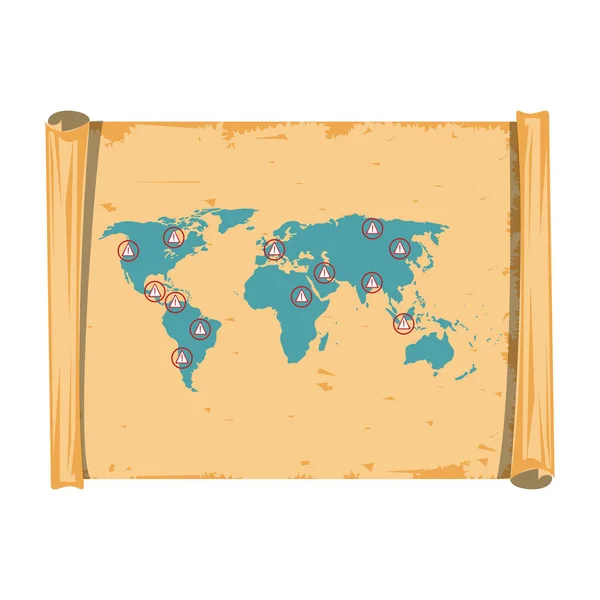 Mapa mundial vintage — Vector de stock