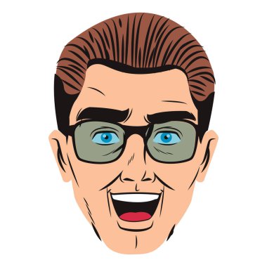 Pop art man yüz