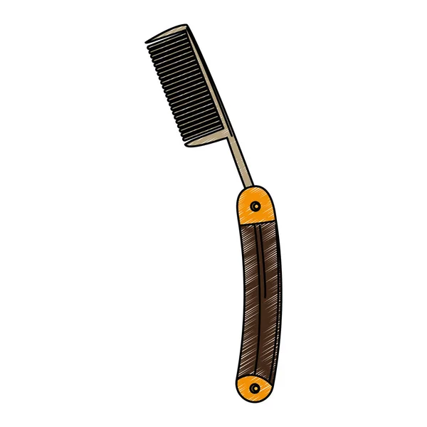 Barba vintage garabato de afeitar — Vector de stock
