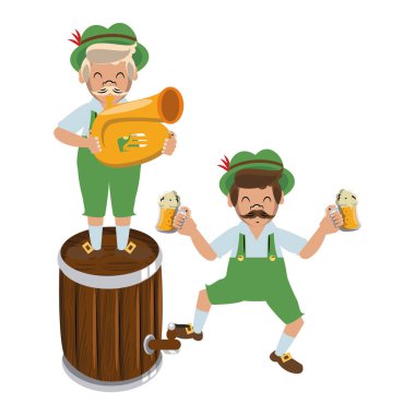 Varil ve trompet ile Bavyera mens