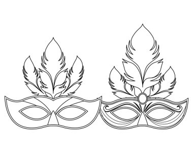 maskeler ve tüyler siyah beyaz