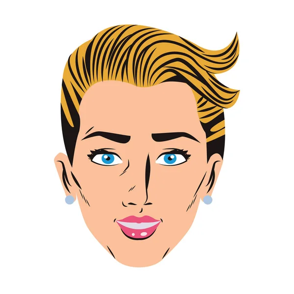 Pop-art ženská tvář — Stockový vektor