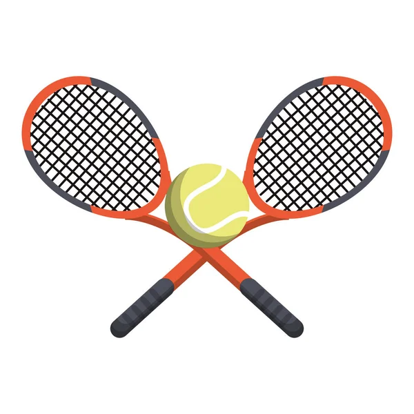 Tennis rackets and ball sport — Stock Vector