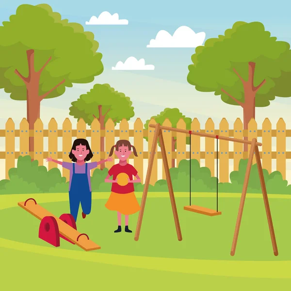 Çocuklar oynarken ve gülümseyen