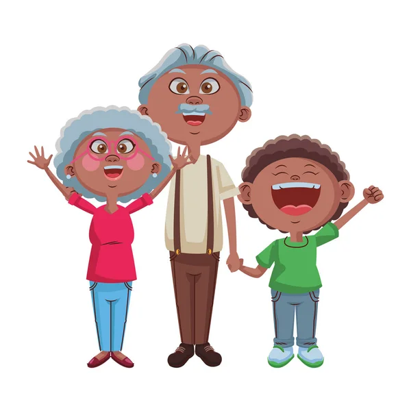 Grandparents and grandchildrens — Stock Vector