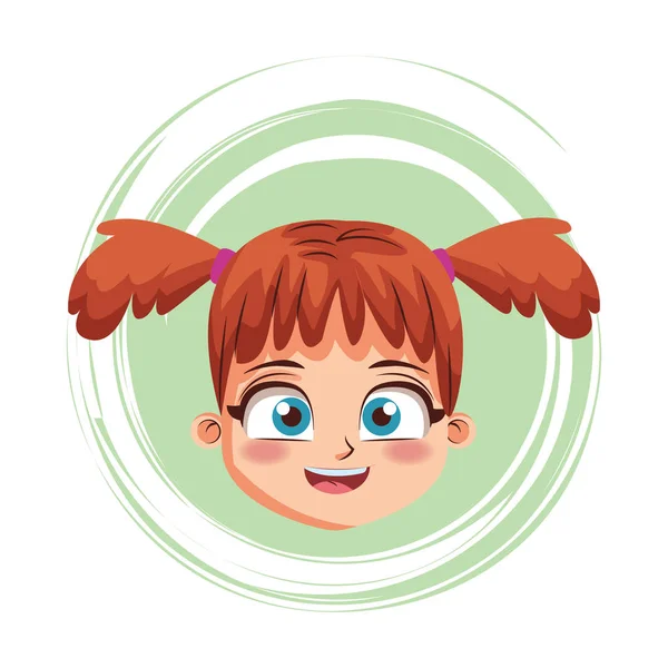 Linda cara de chica — Vector de stock