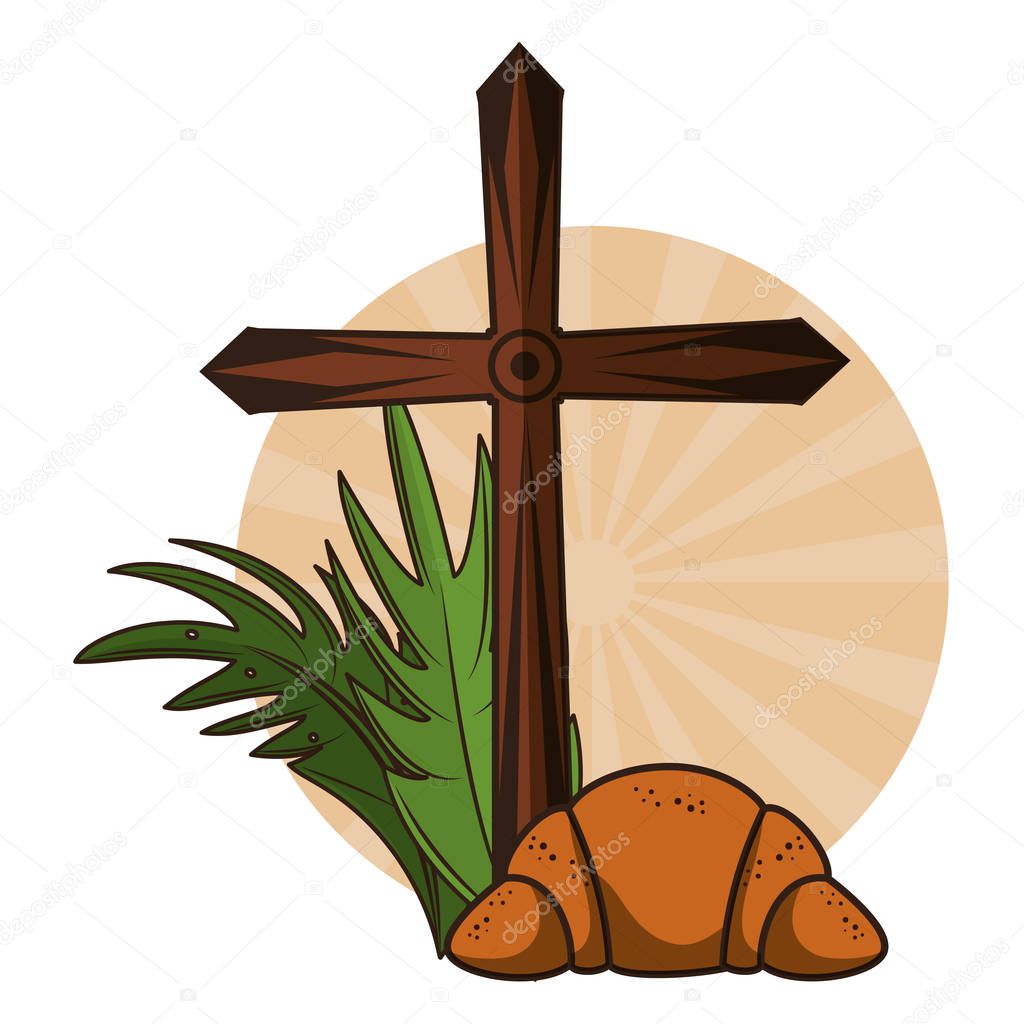 Christian wooden cross symbol
