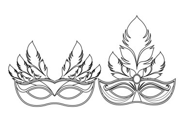 maskeler ve tüyler siyah beyaz