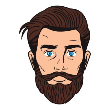 Pop art hipster yüz