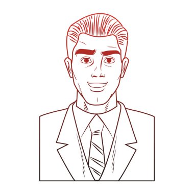 İşadamı pop art karikatür kırmızı çizgiler