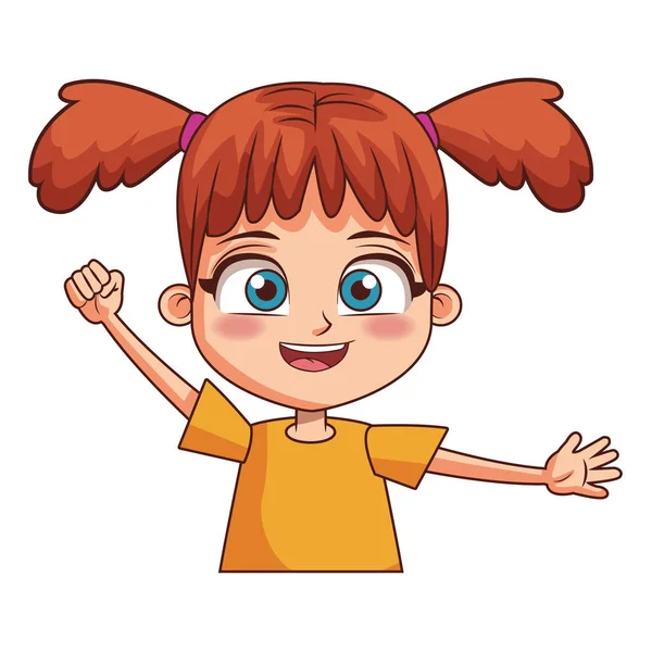 Chica niños dibujos animados — Vector de stock