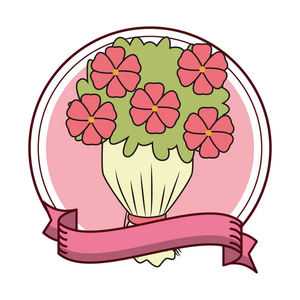 Flowers bouquet emblem