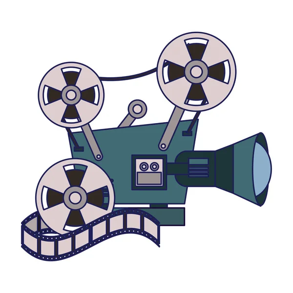 Bioscoop en films cartoons blauwe lijnen — Stockvector