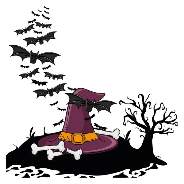 Halloween de dibujos animados de miedo — Vector de stock