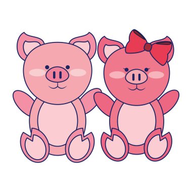 Sevimli hayvanlar çift mavi çizgiler