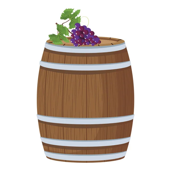 Canna da vino con uva — Vettoriale Stock