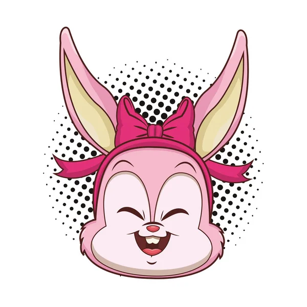 Visage de lapin dessin animé — Image vectorielle