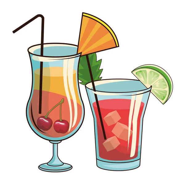 Lunettes avec cocktail — Image vectorielle