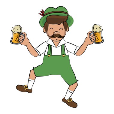 Bira bardaktutan Bavyeralı adam