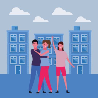 İnsanlar arkadaşlar çizgi