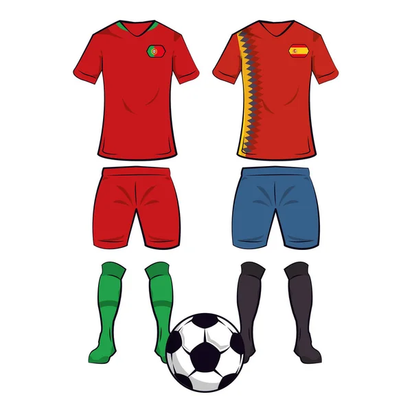 Soccer team uniforms — Stock Vector