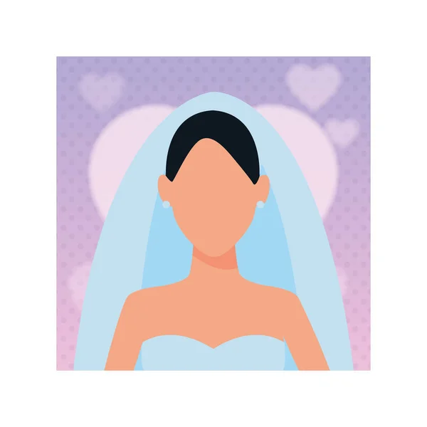 Femme portant robe de mariée portrait — Image vectorielle