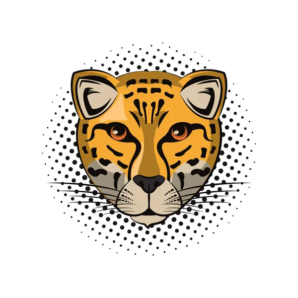 Esquisse cool visage léopard — Image vectorielle
