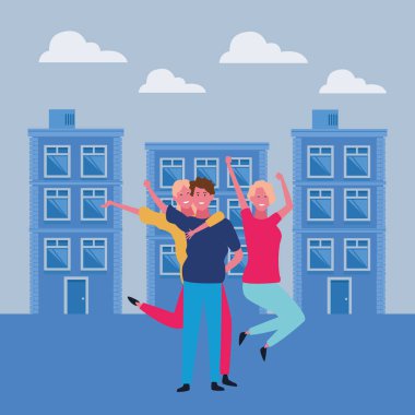 İnsanlar arkadaşlar çizgi