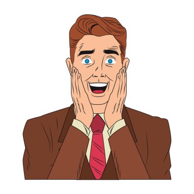 İşadamı pop sanat çizgi film