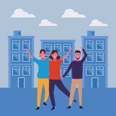 İnsanlar arkadaşlar çizgi