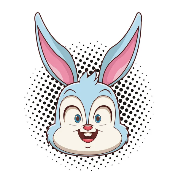 Conejo cara de dibujos animados — Vector de stock