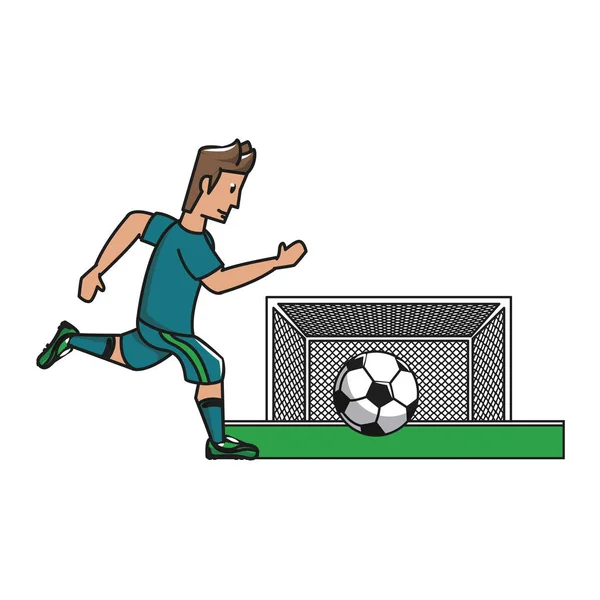 Cartoni animati di calcio sport game — Vettoriale Stock