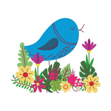 kuş sevimli karikatür