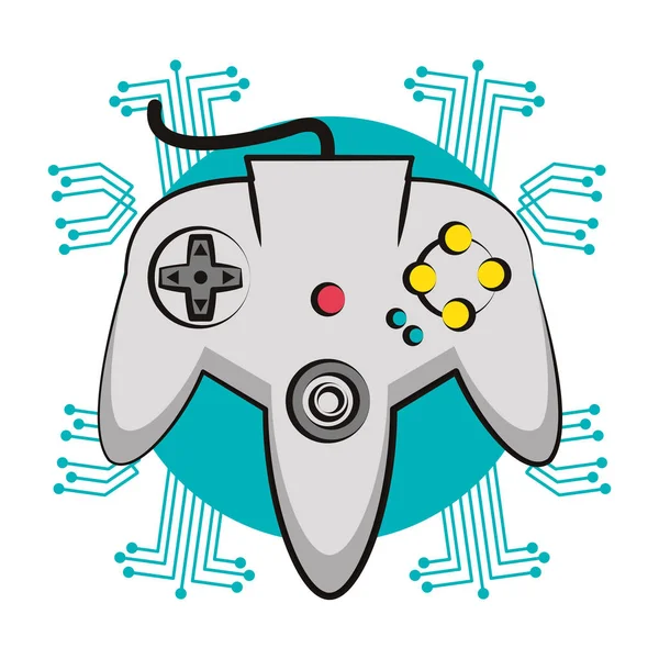 Retro konzol Gamepad techno jelkép — Stock Vector