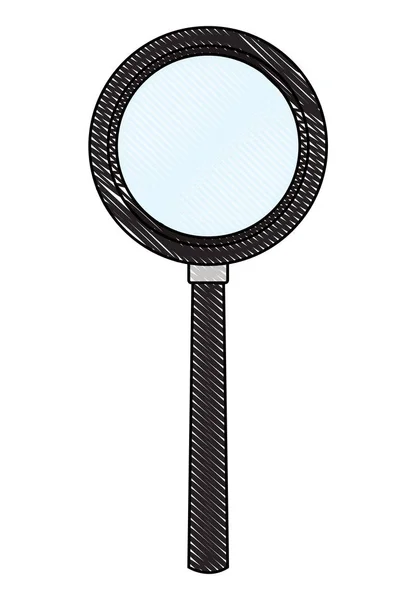 Magnifying glass isolated scribble — Stock Vector