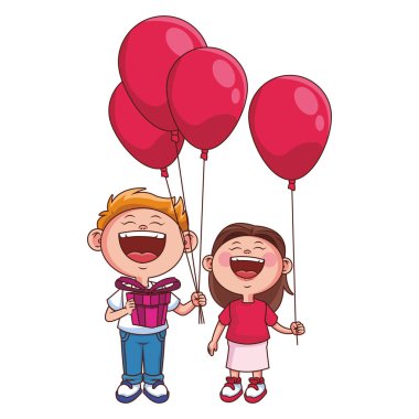Balonlar ile şirin çocukları