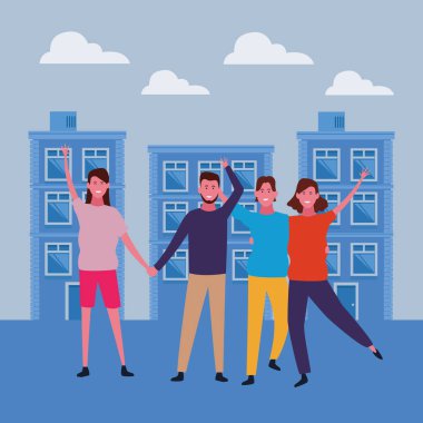 İnsanlar arkadaşlar çizgi